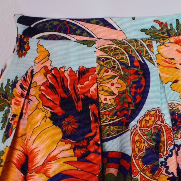 MSGM Pleated Floral Print Midi Skirt Multicolor Size 0 EU 32 UK 4 - Picture 7 of 8